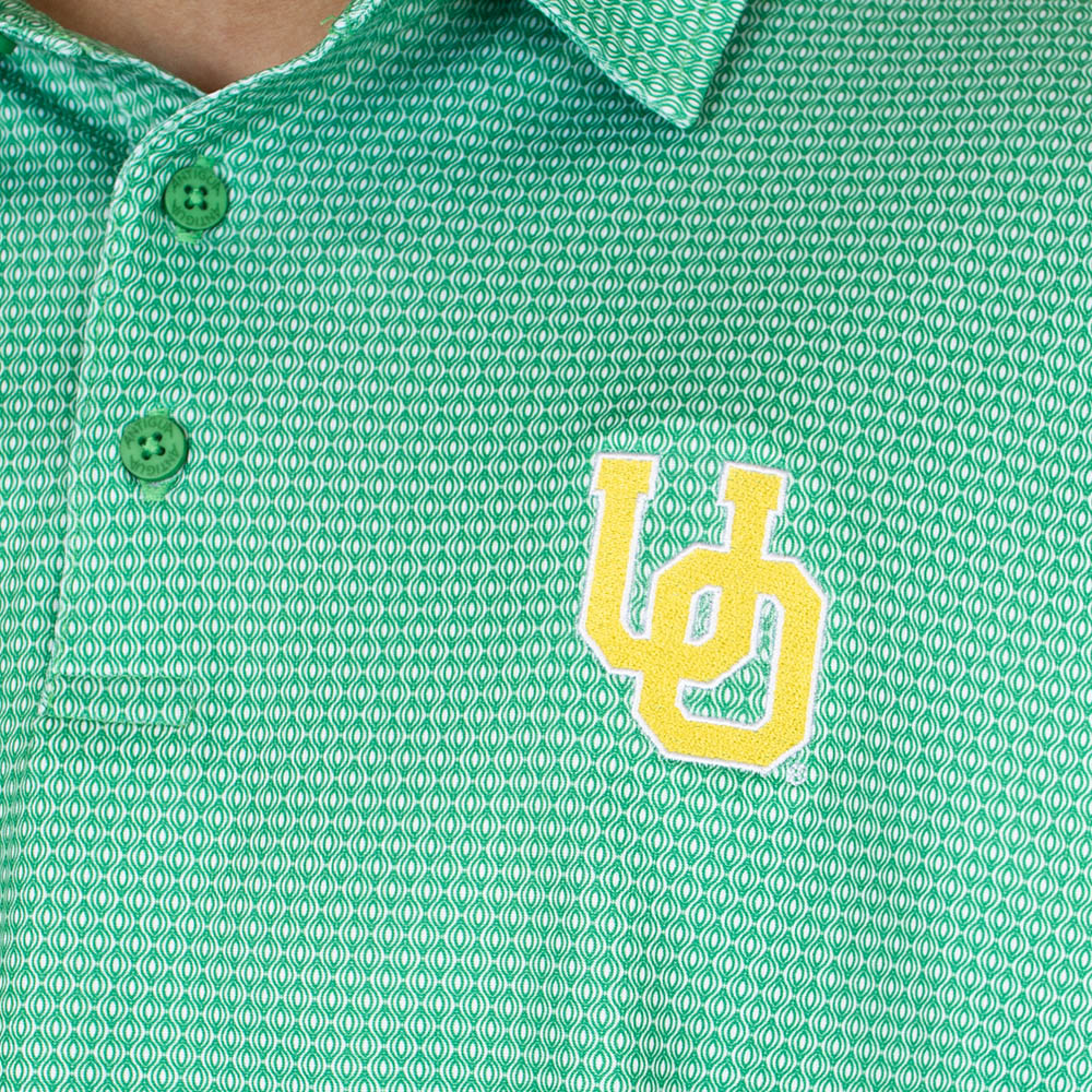 Interlocking UO, Antigua, Green, Polo, Polyester Blend, Men, Performance, Ring, Shirt, 956457